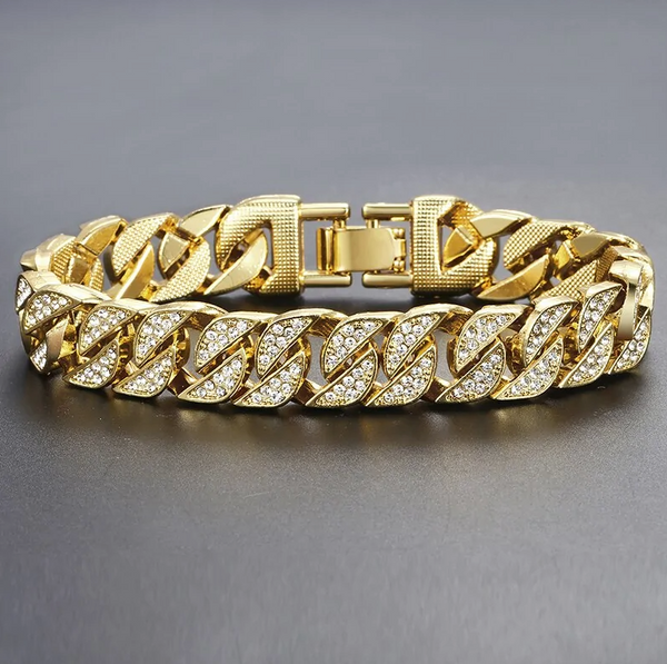 Miami Gold Curb Cuban Bracelet - Much More Discount